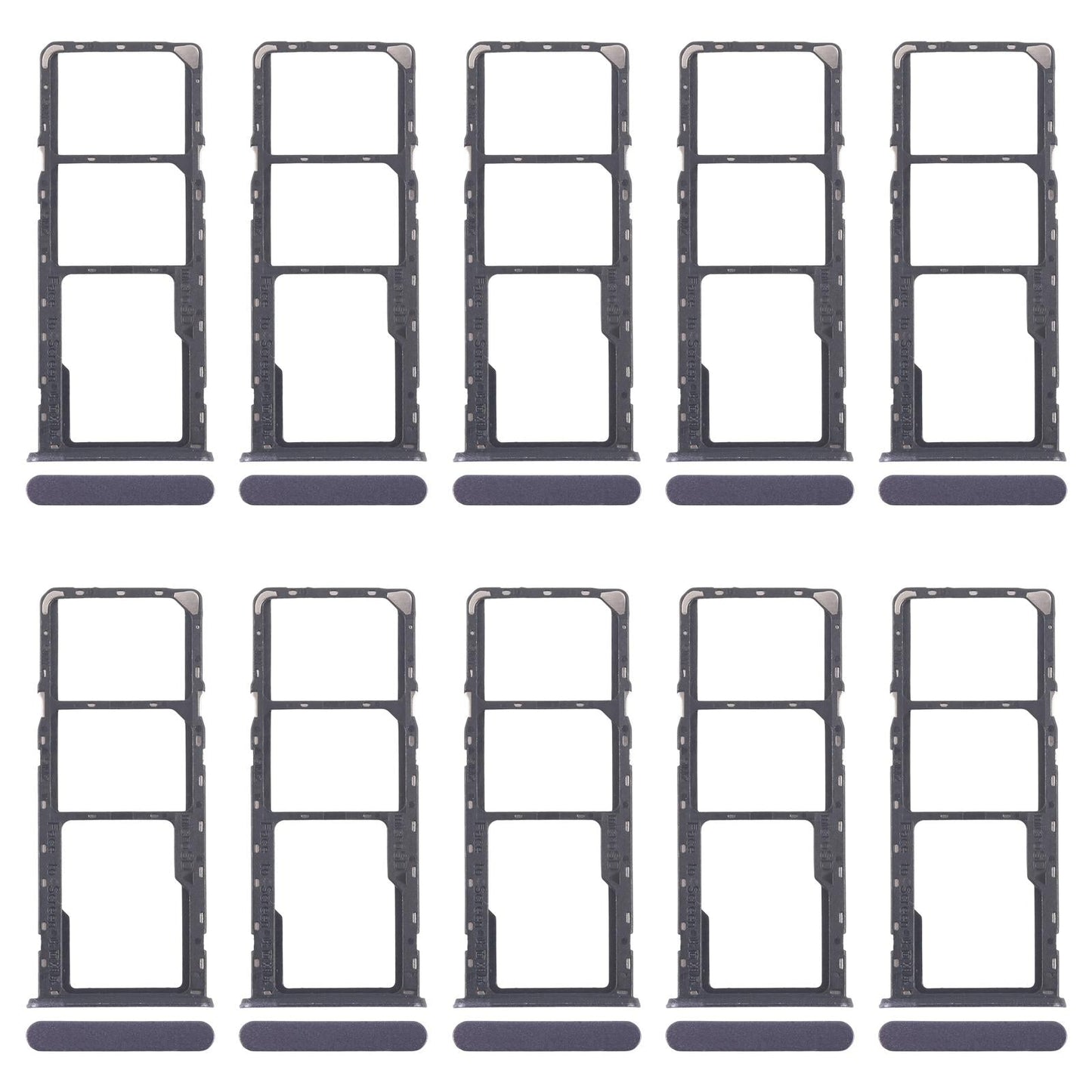 For Realme Narzo N63 4G 10pcs Original SIM Card Tray + SIM Card Tray + Micro SD Card Tray (Purple)