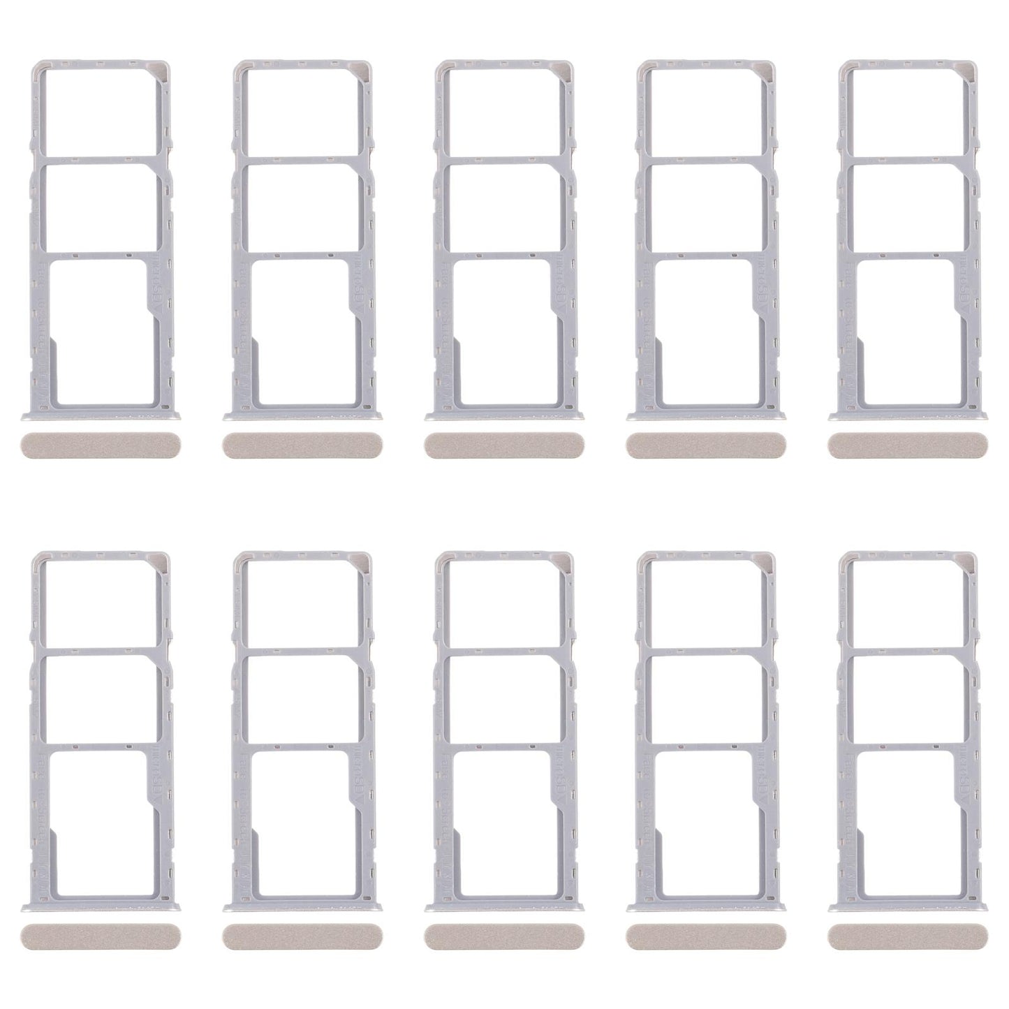 For Realme Narzo N53 4G 10pcs Original SIM Card Tray + SIM Card Tray + Micro SD Card Tray (Gold)