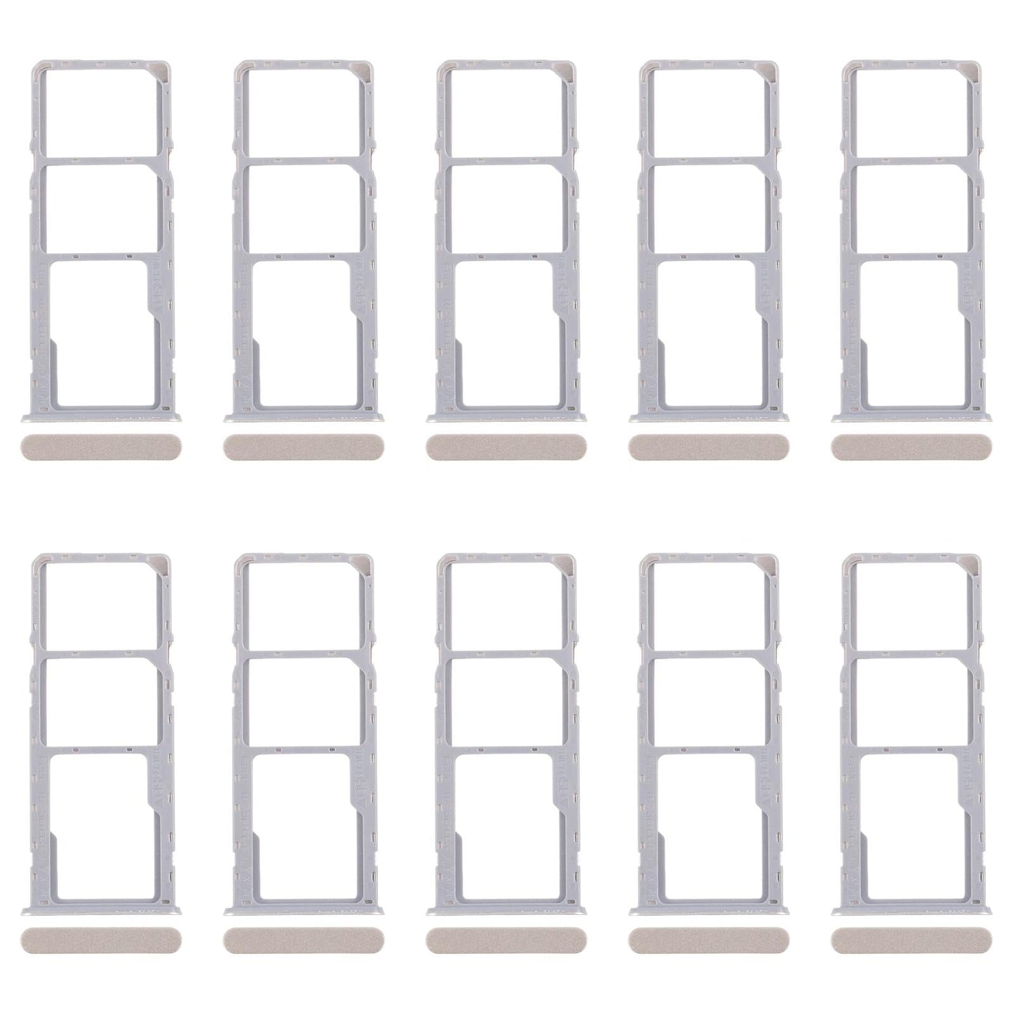 For Realme Narzo N53 4G 10pcs Original SIM Card Tray + SIM Card Tray + Micro SD Card Tray (Gold)