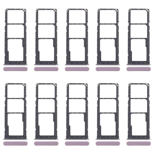 For Realme Narzo C71 4G RMX5303 10pcs Original SIM Card Tray + SIM Card Tray + Micro SD Card Tray (Purple)