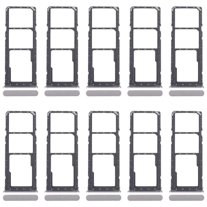 For Realme Narzo C71 4G RMX5303 10pcs Original SIM Card Tray + SIM Card Tray + Micro SD Card Tray (Silver)