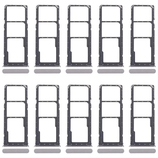 For Realme Narzo C71 4G RMX5303 10pcs Original SIM Card Tray + SIM Card Tray + Micro SD Card Tray (Silver)