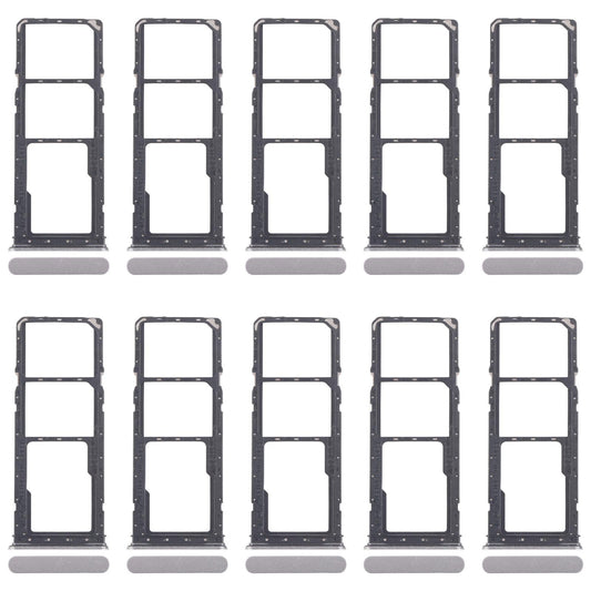 For Realme Narzo C71 4G RMX5303 10pcs Original SIM Card Tray + SIM Card Tray + Micro SD Card Tray (Silver)