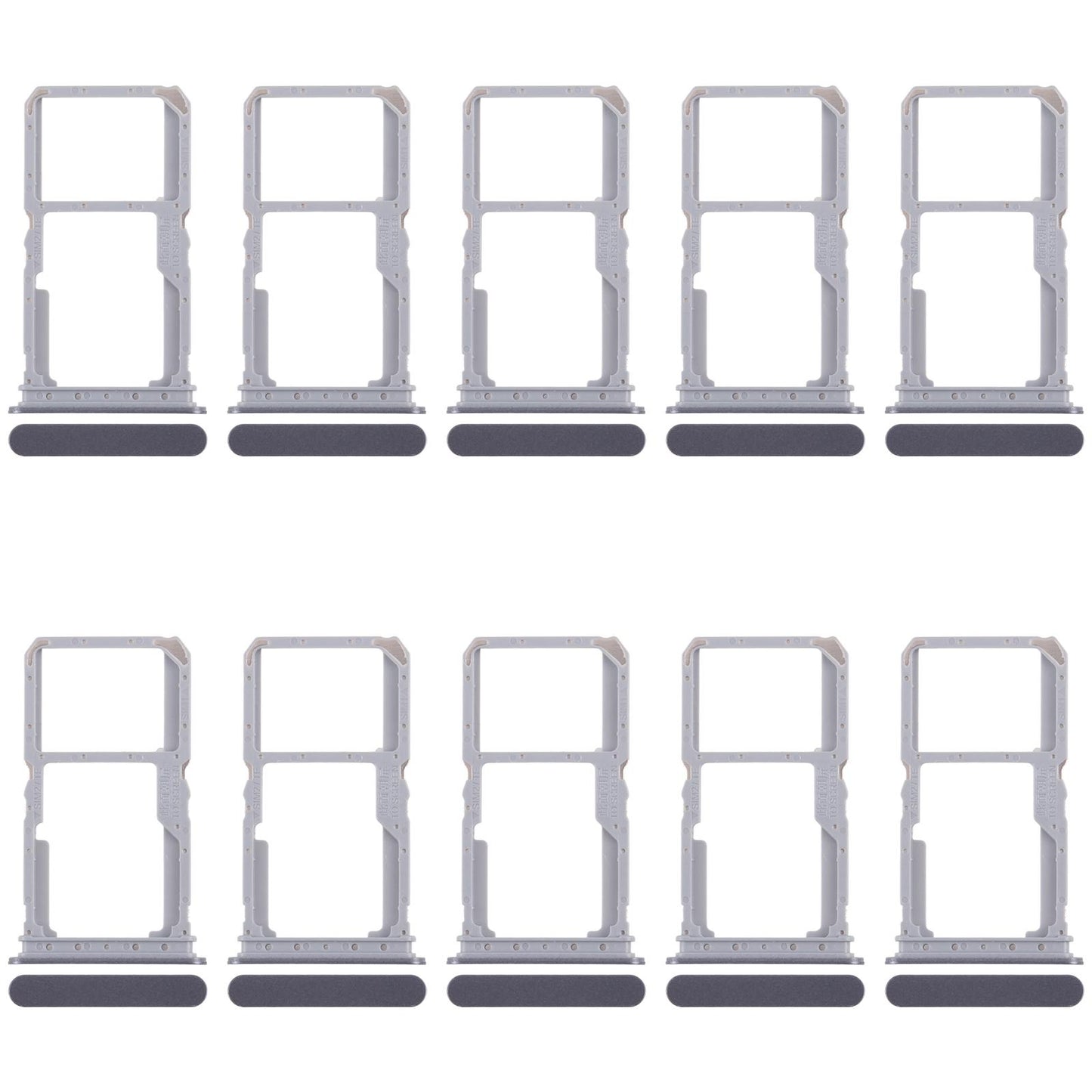 For Realme 14x 5G RMX5020 10pcs Original SIM Card Tray + SIM Card Tray / Micro SD Card Tray (Black)
