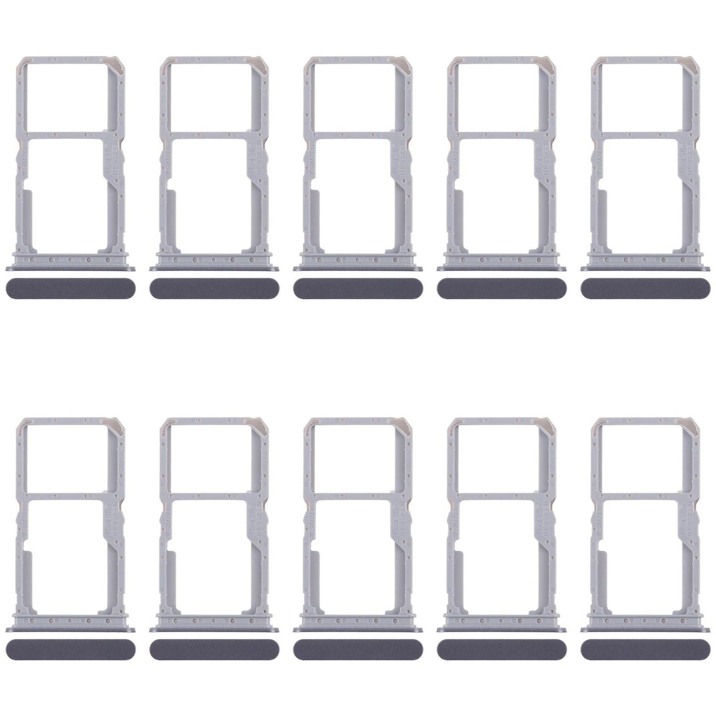 For Realme 14x 5G RMX5020 10pcs Original SIM Card Tray + SIM Card Tray / Micro SD Card Tray (Black)