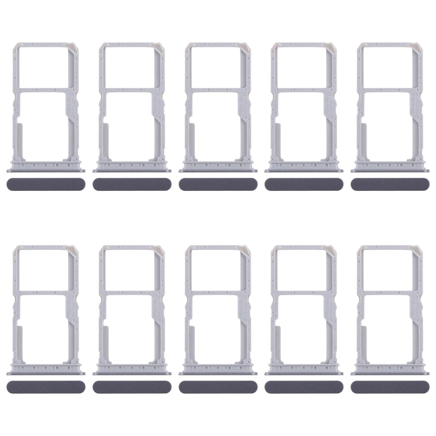 For Realme 14x India 10pcs Original SIM Card Tray + SIM Card Tray / Micro SD Card Tray (Black)
