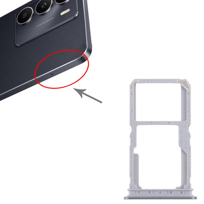 For Realme 14x India 10pcs Original SIM Card Tray + SIM Card Tray / Micro SD Card Tray (Black)