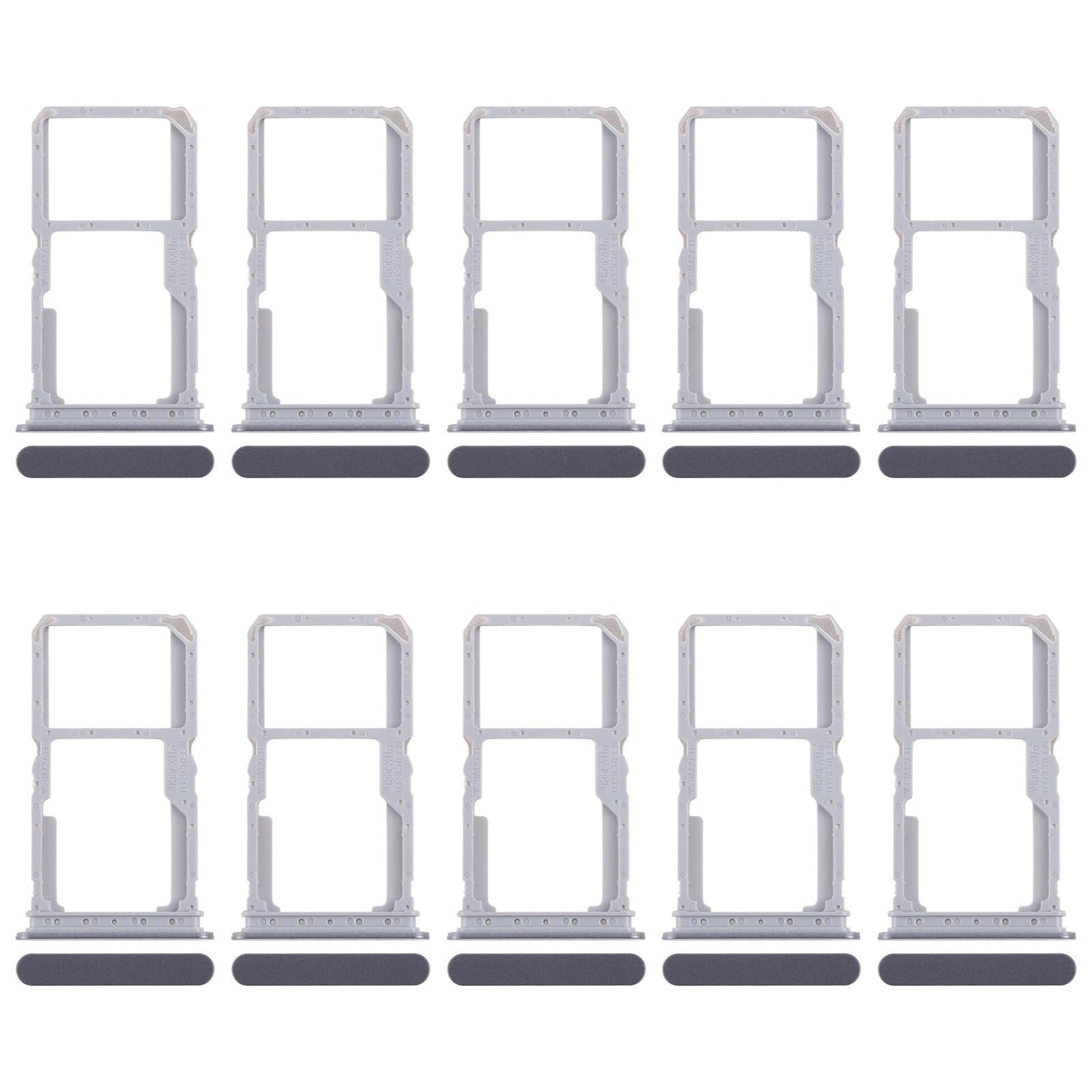For Realme 14x India 10pcs Original SIM Card Tray + SIM Card Tray / Micro SD Card Tray (Black)