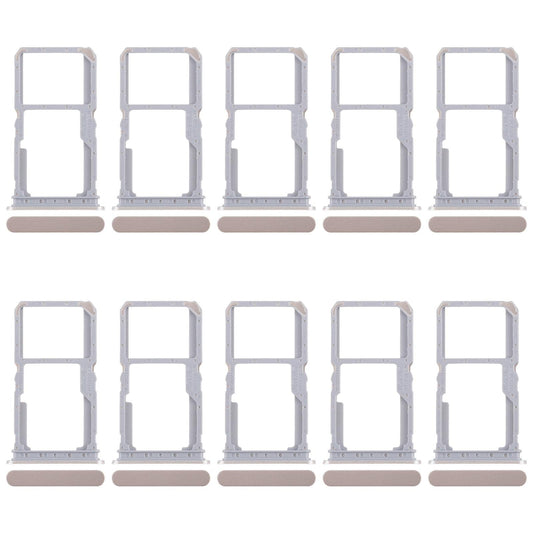 For Realme 14x India 10pcs Original SIM Card Tray + SIM Card Tray / Micro SD Card Tray (Gold)