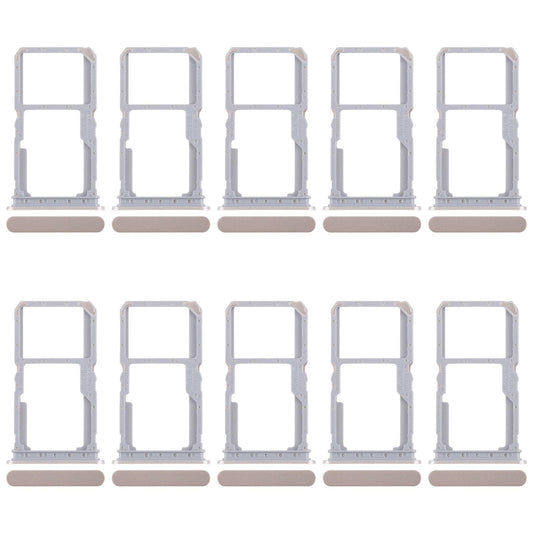 For Realme 14x India 10pcs Original SIM Card Tray + SIM Card Tray / Micro SD Card Tray (Gold)