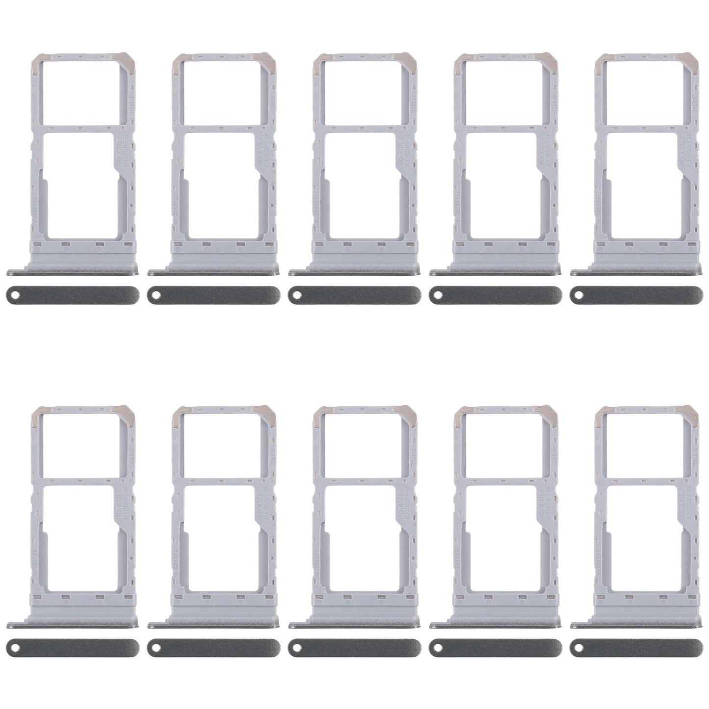 For Realme 12x India 5G RMX3998 10pcs Original SIM Card Tray + SIM Card Tray / Micro SD Card Tray (Dark Green)