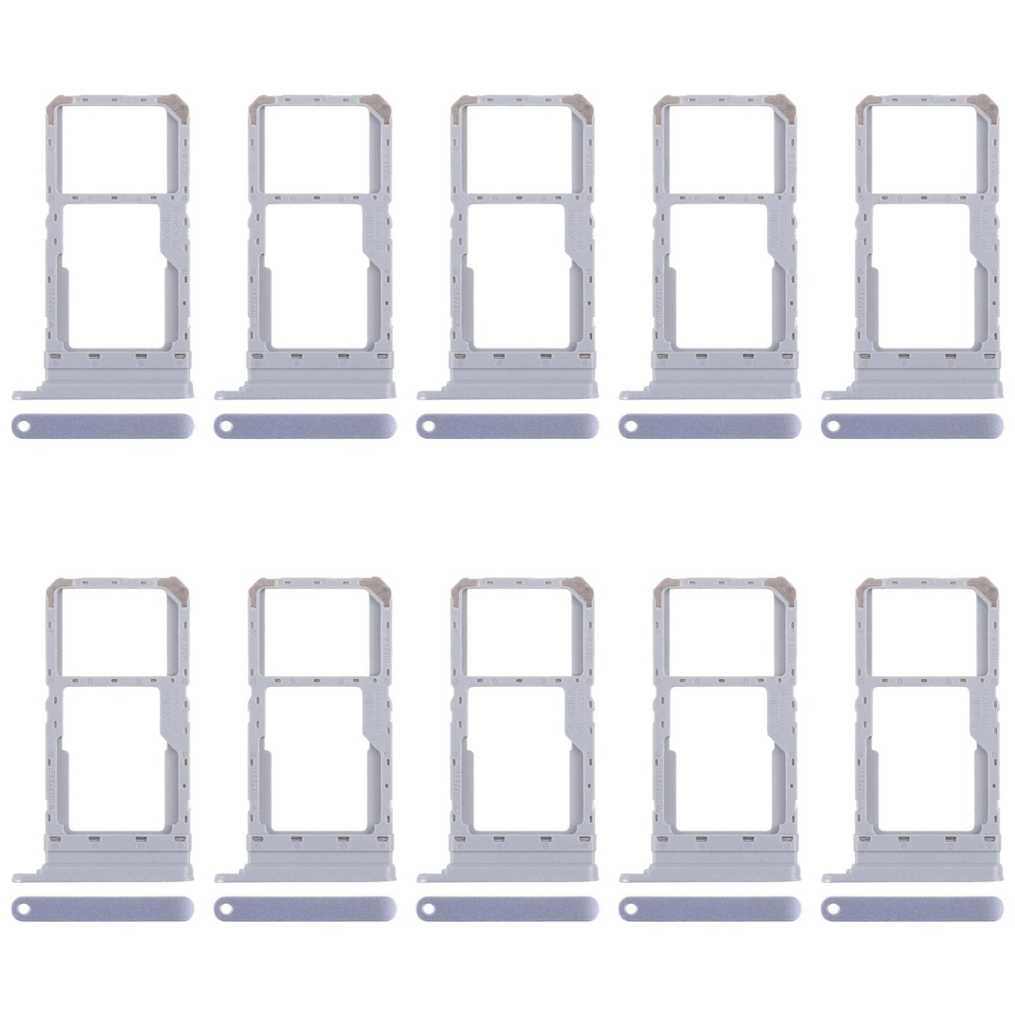 For Realme 12x India 5G RMX3998 10pcs Original SIM Card Tray + SIM Card Tray / Micro SD Card Tray (Blue)