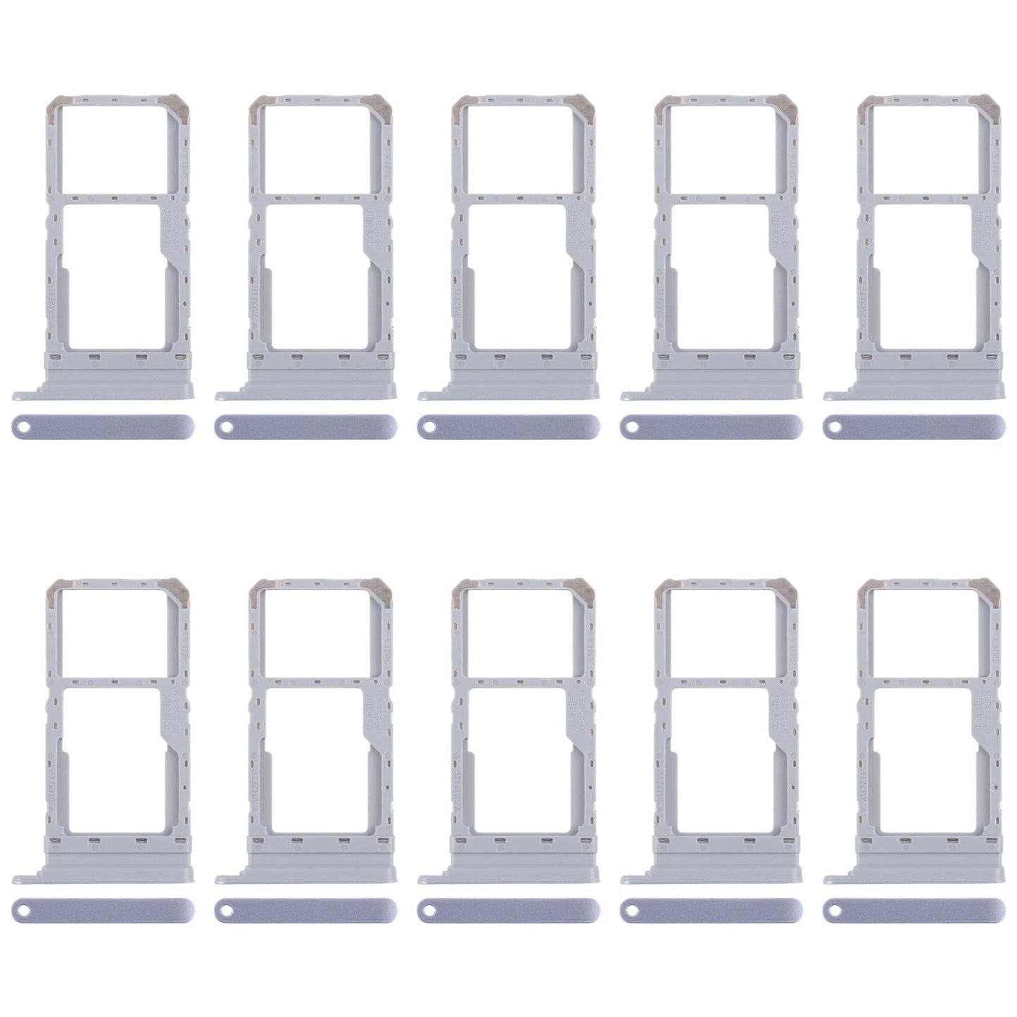 For Realme 12x India 5G RMX3998 10pcs Original SIM Card Tray + SIM Card Tray / Micro SD Card Tray (Blue)