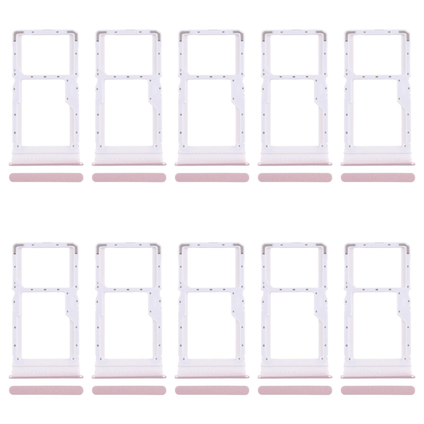 For Xiaomi Redmi 13 5G 10pcs SIM Card Tray + SIM Card Tray / Micro SD Card Tray (Pink)