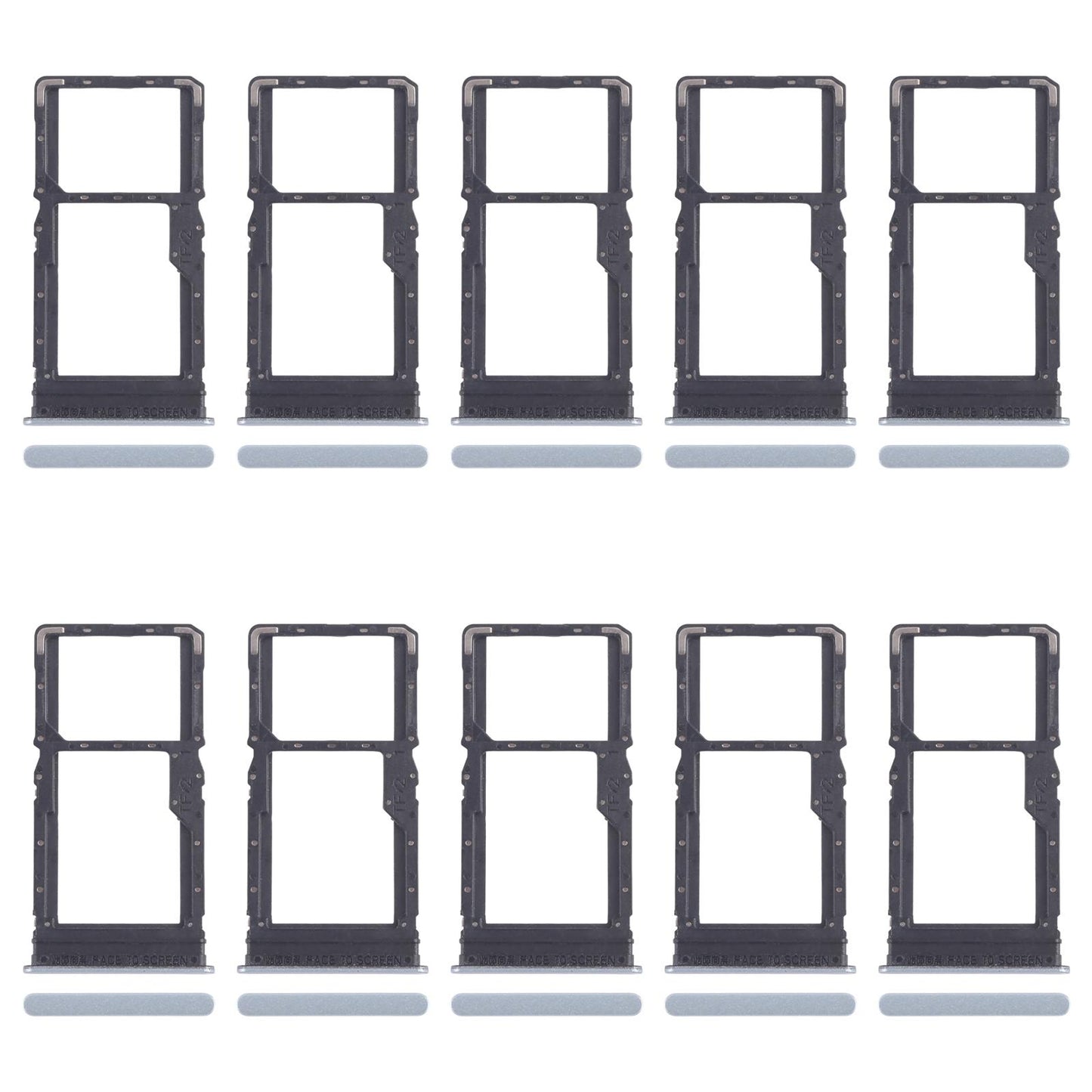 For Xiaomi Redmi 13 5G 10pcs SIM Card Tray + SIM Card Tray / Micro SD Card Tray (Blue)