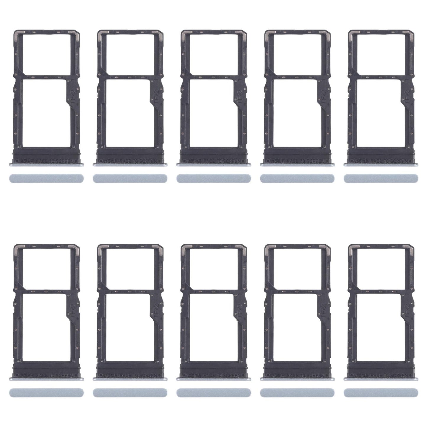 For Xiaomi Redmi 13 5G 10pcs SIM Card Tray + SIM Card Tray / Micro SD Card Tray (Blue)