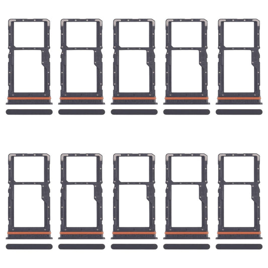 For Xiaomi Redmi 13 4G 10pcs SIM Card Tray + SIM Card Tray / Micro SD Card Tray (Black)