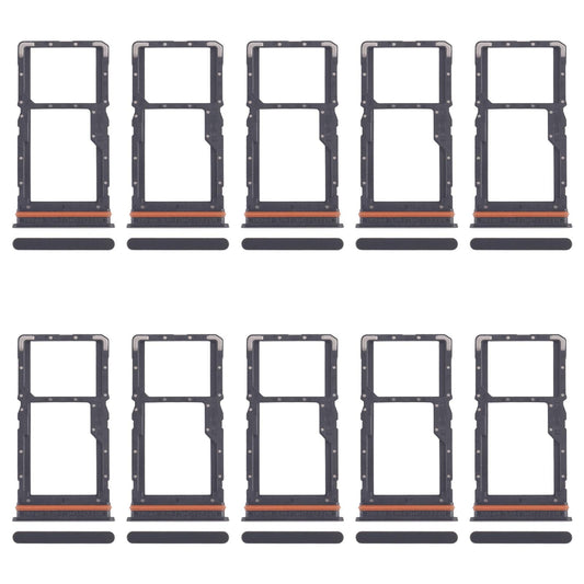 For Xiaomi Redmi 13 4G 10pcs SIM Card Tray + SIM Card Tray / Micro SD Card Tray (Black)
