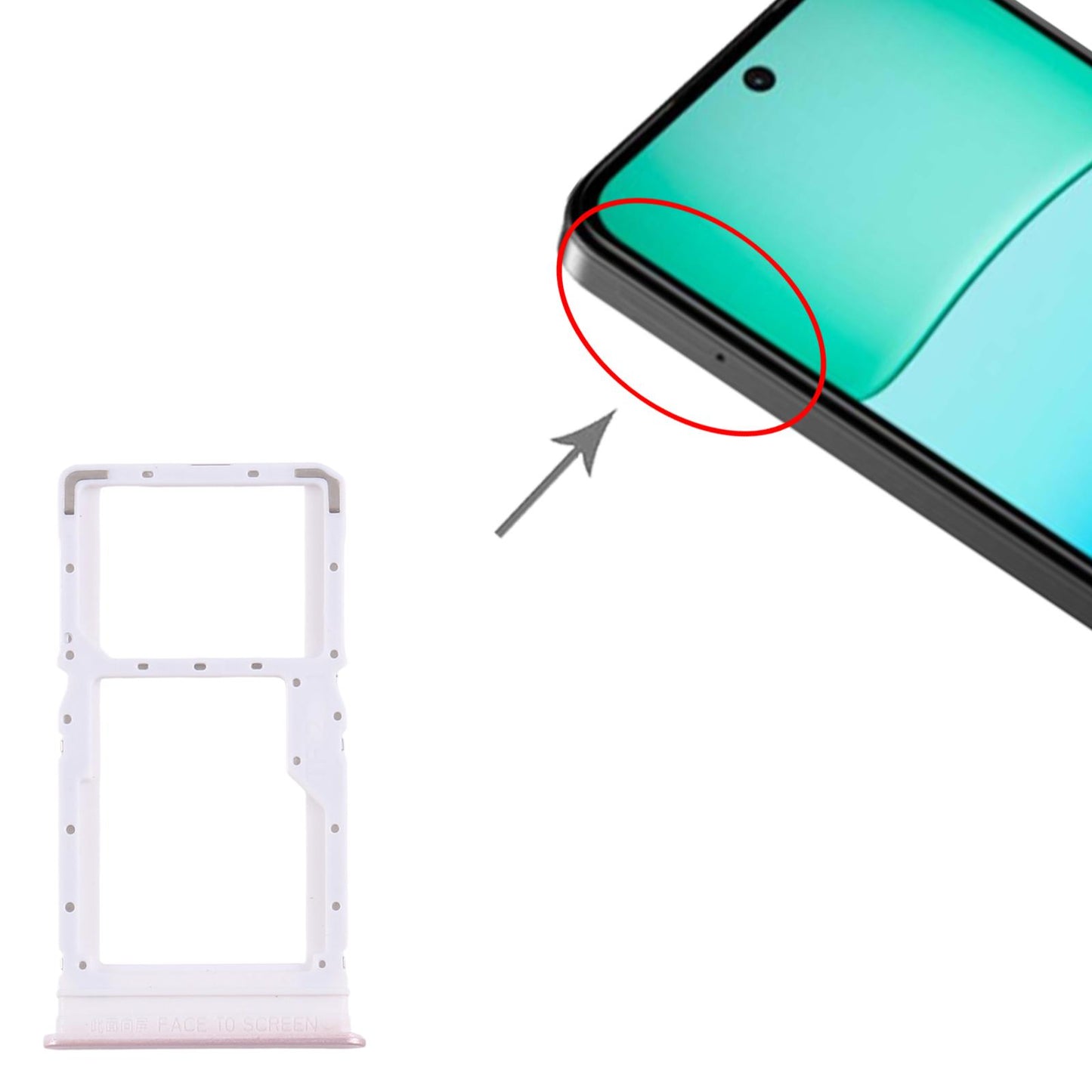 For Xiaomi Redmi 13 4G 10pcs SIM Card Tray + SIM Card Tray / Micro SD Card Tray (Pink)