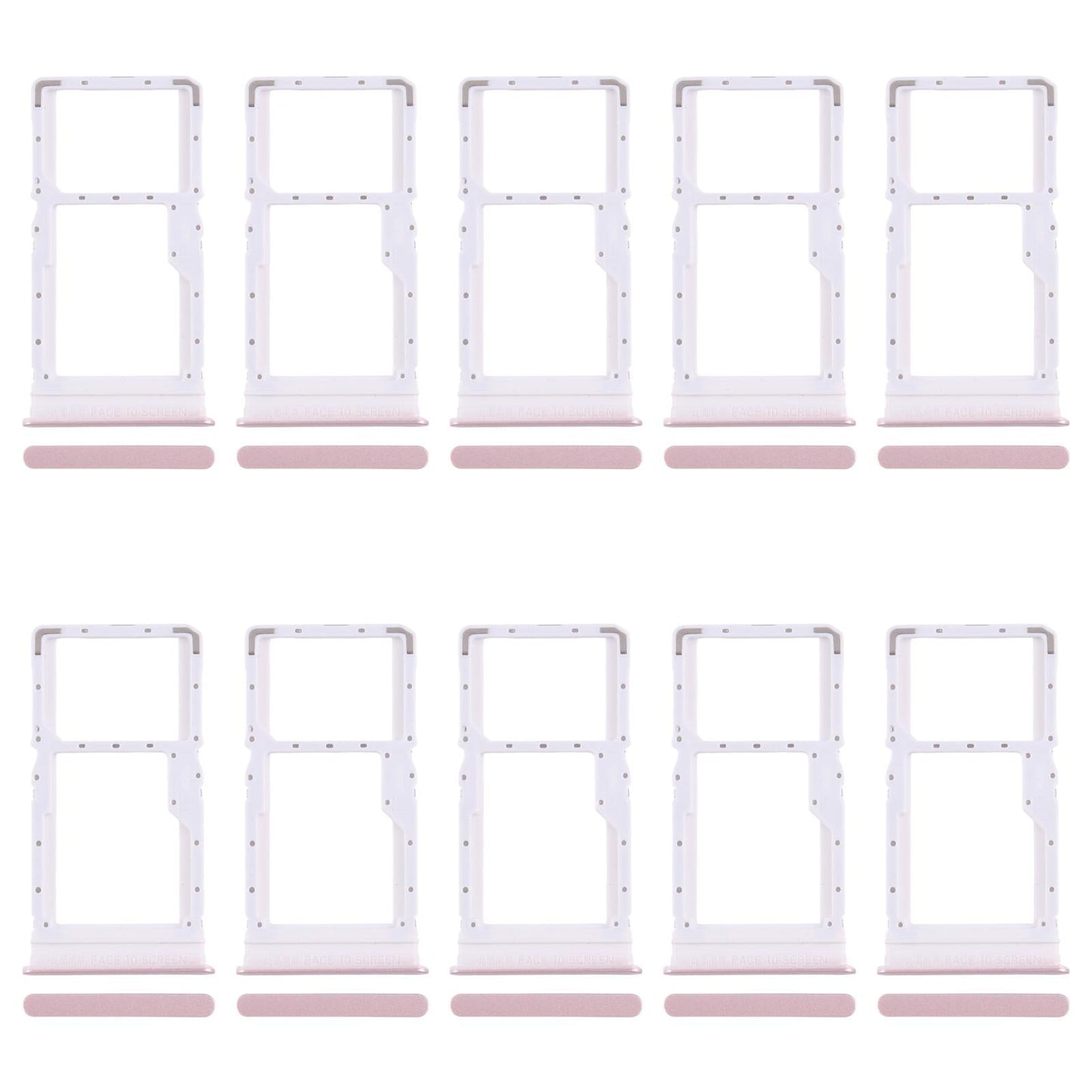 For Xiaomi Redmi 13 4G 10pcs SIM Card Tray + SIM Card Tray / Micro SD Card Tray (Pink)