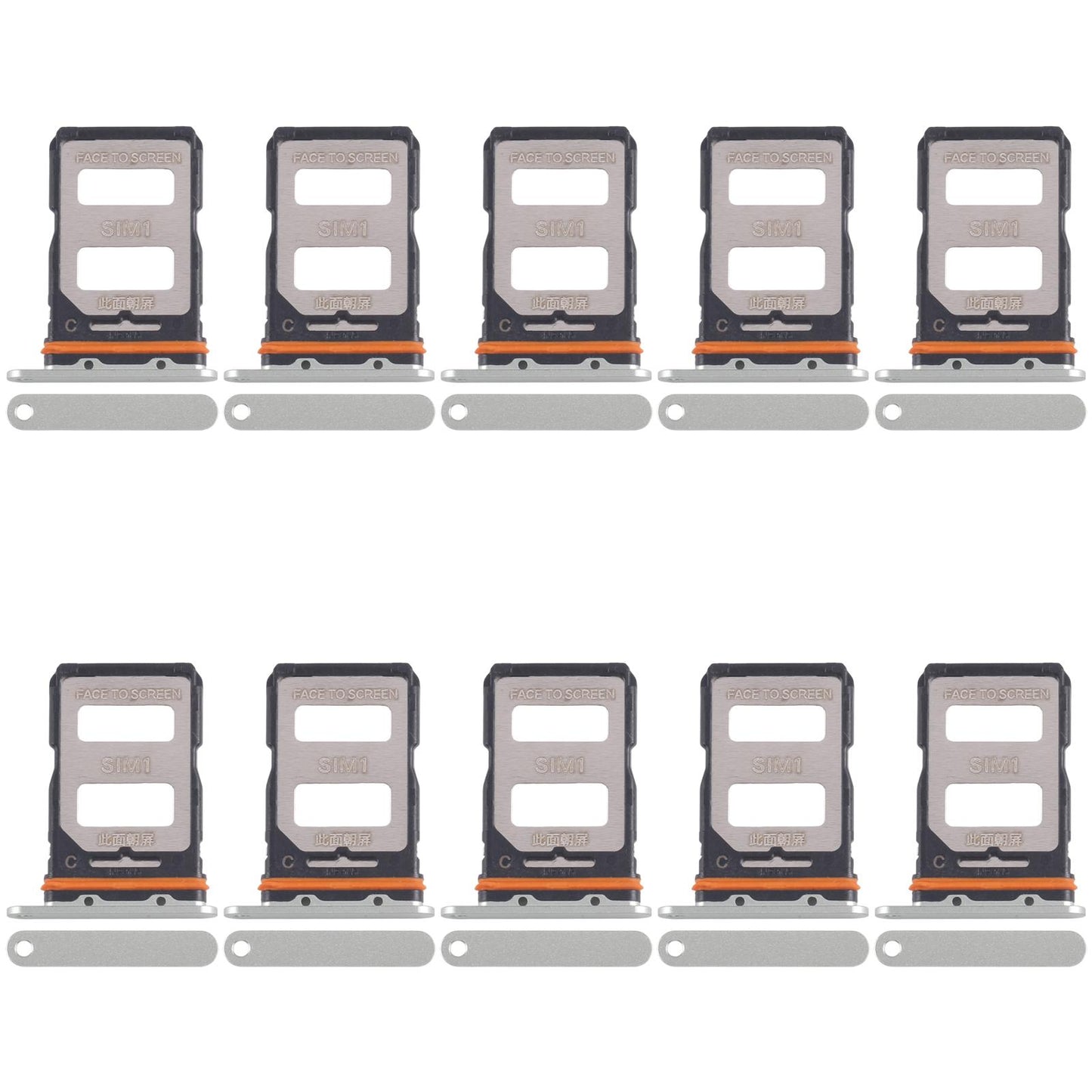 For Xiaomi 14 Civi 10pcs SIM Card Tray + SIM Card Tray (Green)