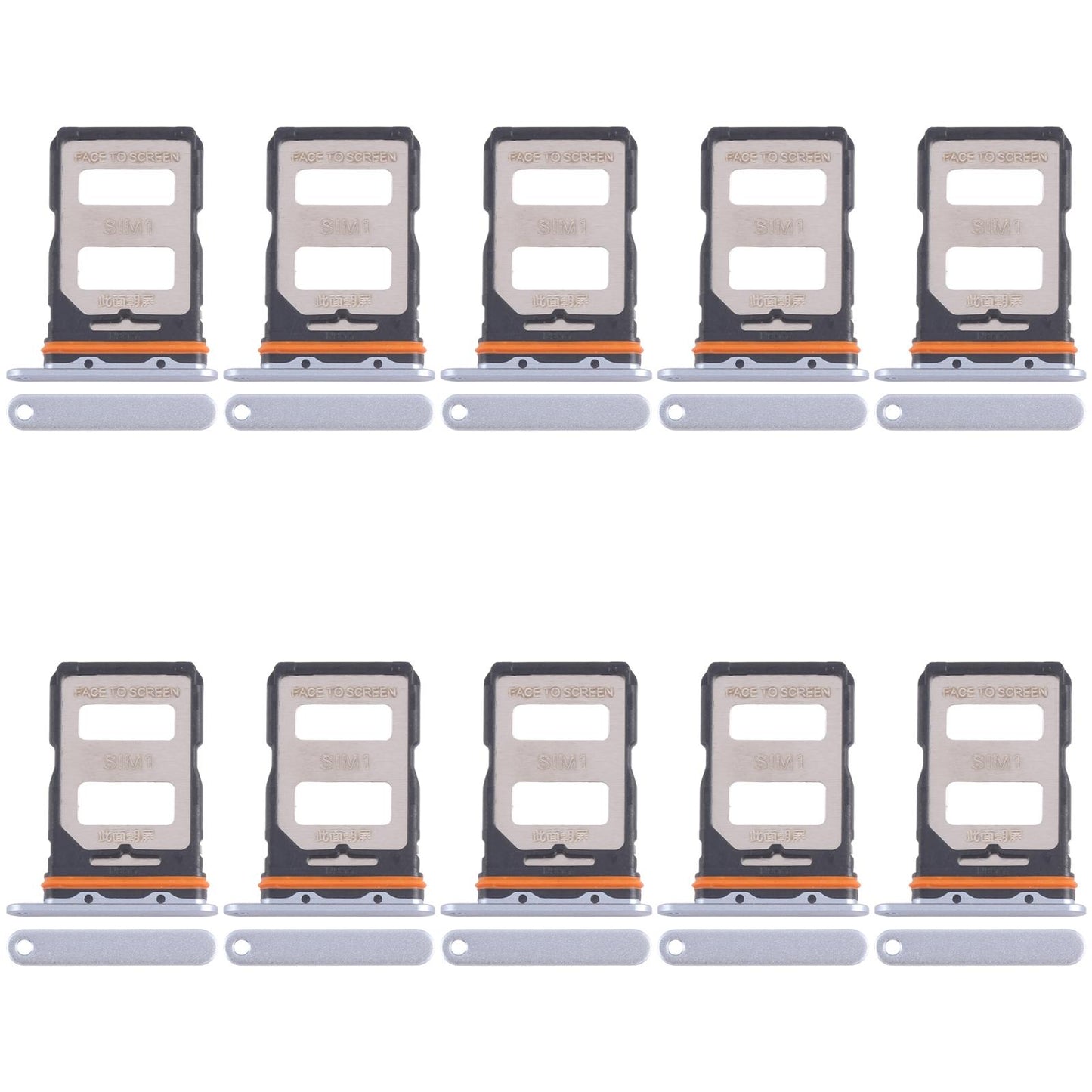For Xiaomi 14 Civi 10pcs SIM Card Tray + SIM Card Tray (Blue)
