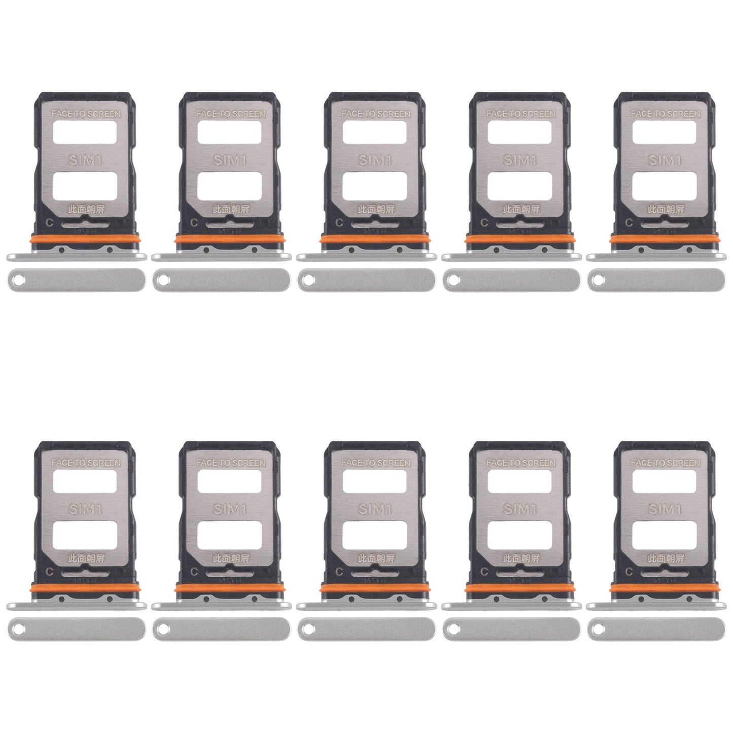For Xiaomi Civi 4 Pro 10pcs SIM Card Tray + SIM Card Tray (Green)