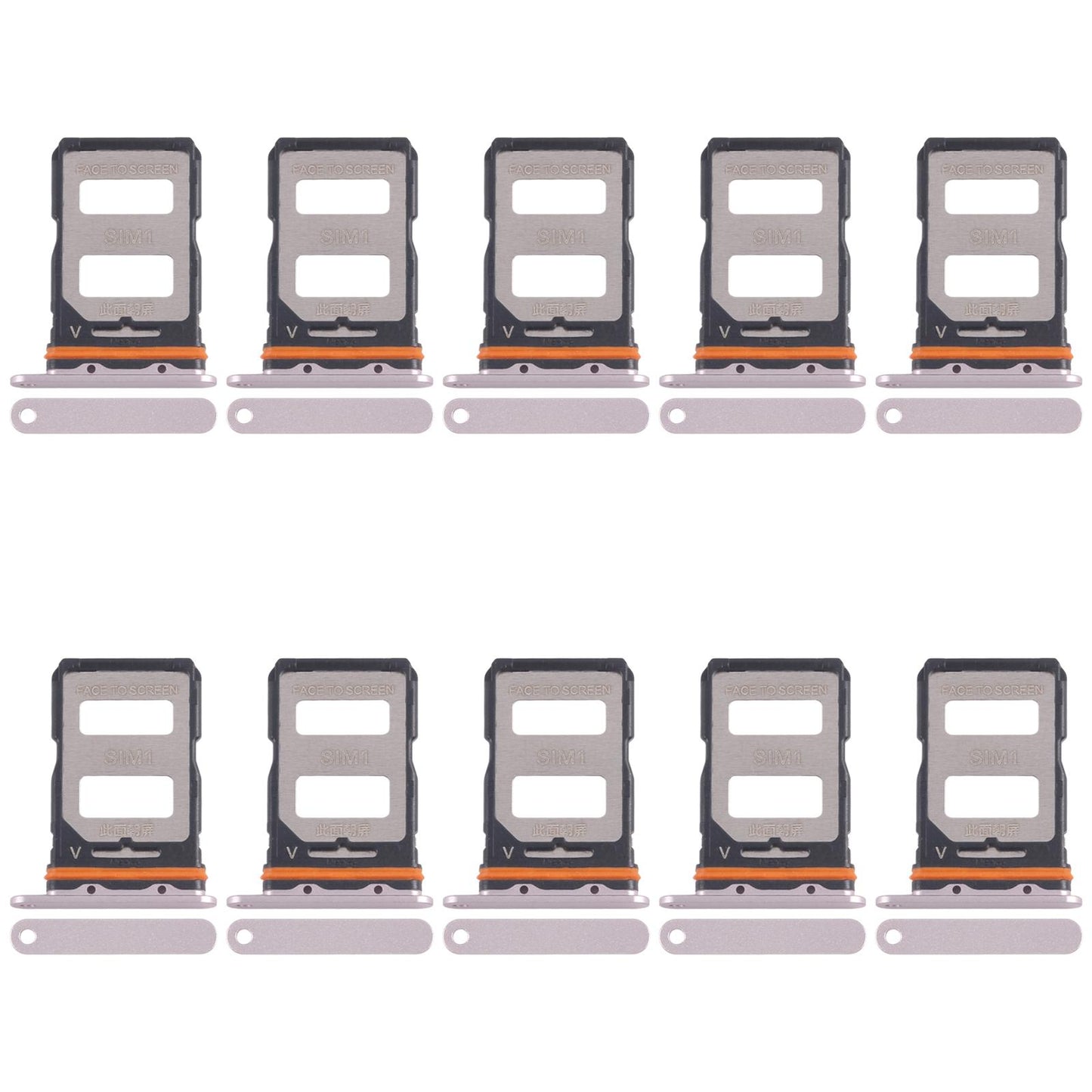 For Xiaomi Civi 4 Pro 10pcs SIM Card Tray + SIM Card Tray (Gold)