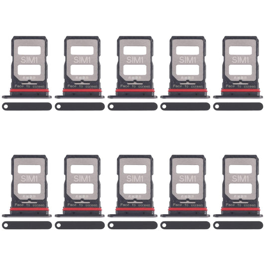 For Xiaomi Poco F6 Pro 10pcs SIM Card Tray + SIM Card Tray (Black)