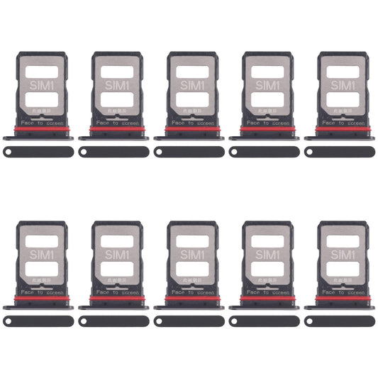For Xiaomi Poco F6 Pro 10pcs SIM Card Tray + SIM Card Tray (Black)