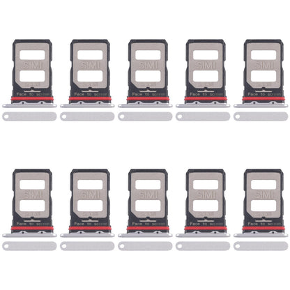 For Xiaomi Poco F6 Pro 10pcs SIM Card Tray + SIM Card Tray (Silver)
