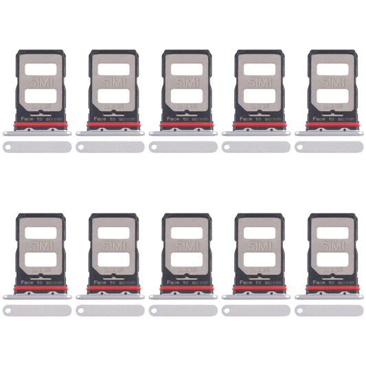 For Xiaomi Poco F6 Pro 10pcs SIM Card Tray + SIM Card Tray (Silver)
