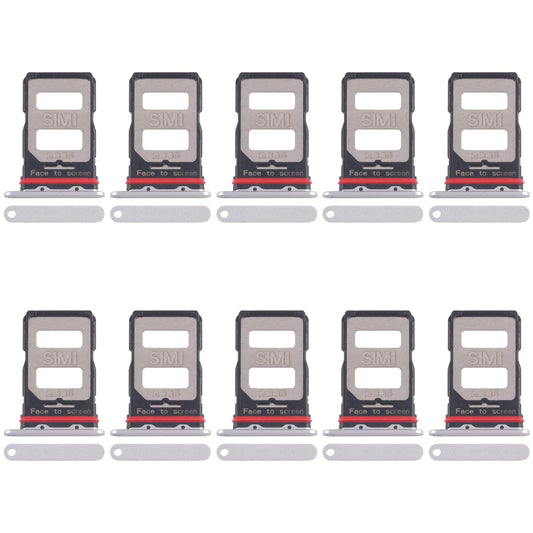 For Xiaomi Poco F6 Pro 10pcs SIM Card Tray + SIM Card Tray (Silver)