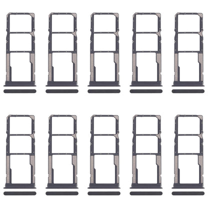 For Xiaomi Poco C75 10pcs SIM Card Tray + SIM Card Tray + Micro SD Card Tray (Black)