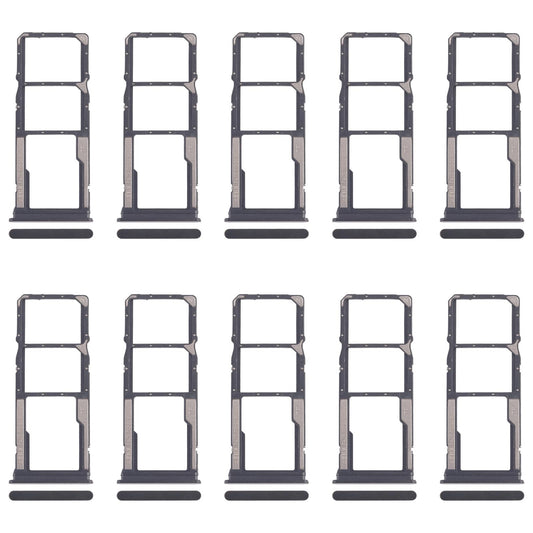 For Xiaomi Poco C75 10pcs SIM Card Tray + SIM Card Tray + Micro SD Card Tray (Black)