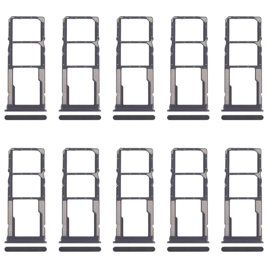 For Xiaomi Poco C75 10pcs SIM Card Tray + SIM Card Tray + Micro SD Card Tray (Black)