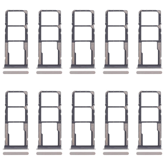 For Xiaomi Poco C75 10pcs SIM Card Tray + SIM Card Tray + Micro SD Card Tray (Gold)