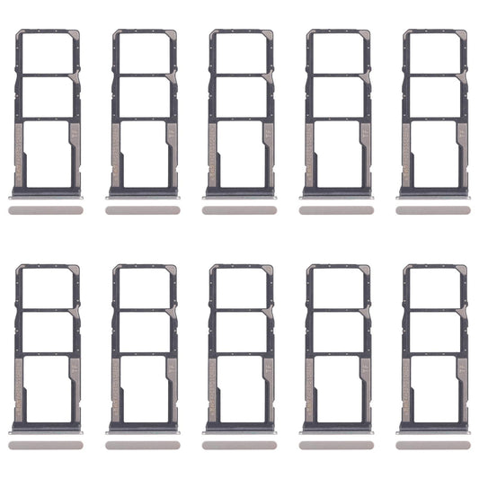 For Xiaomi Poco C75 10pcs SIM Card Tray + SIM Card Tray + Micro SD Card Tray (Gold)