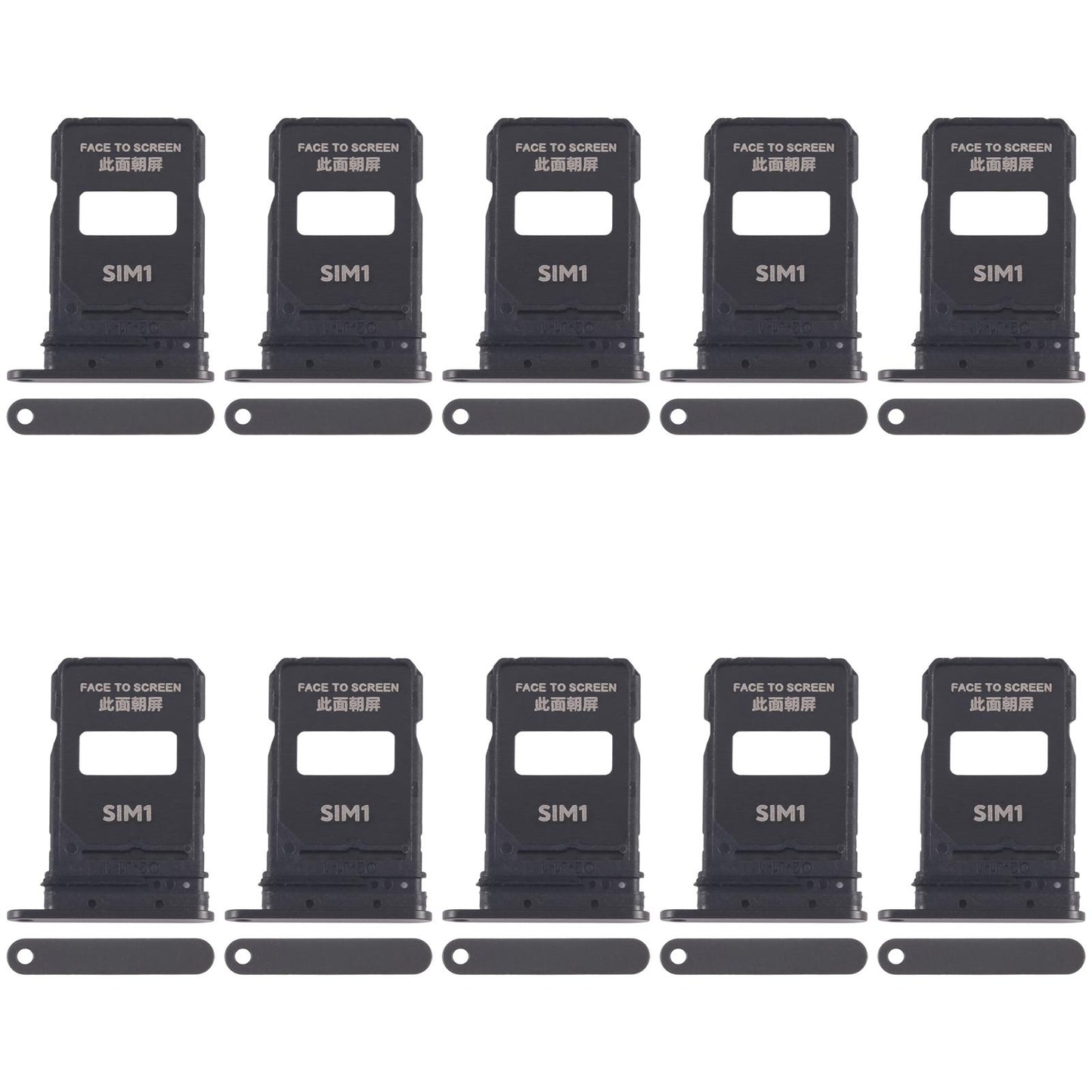 For Xiaomi 15 Pro 10pcs SIM Card Tray + SIM Card Tray (Black)