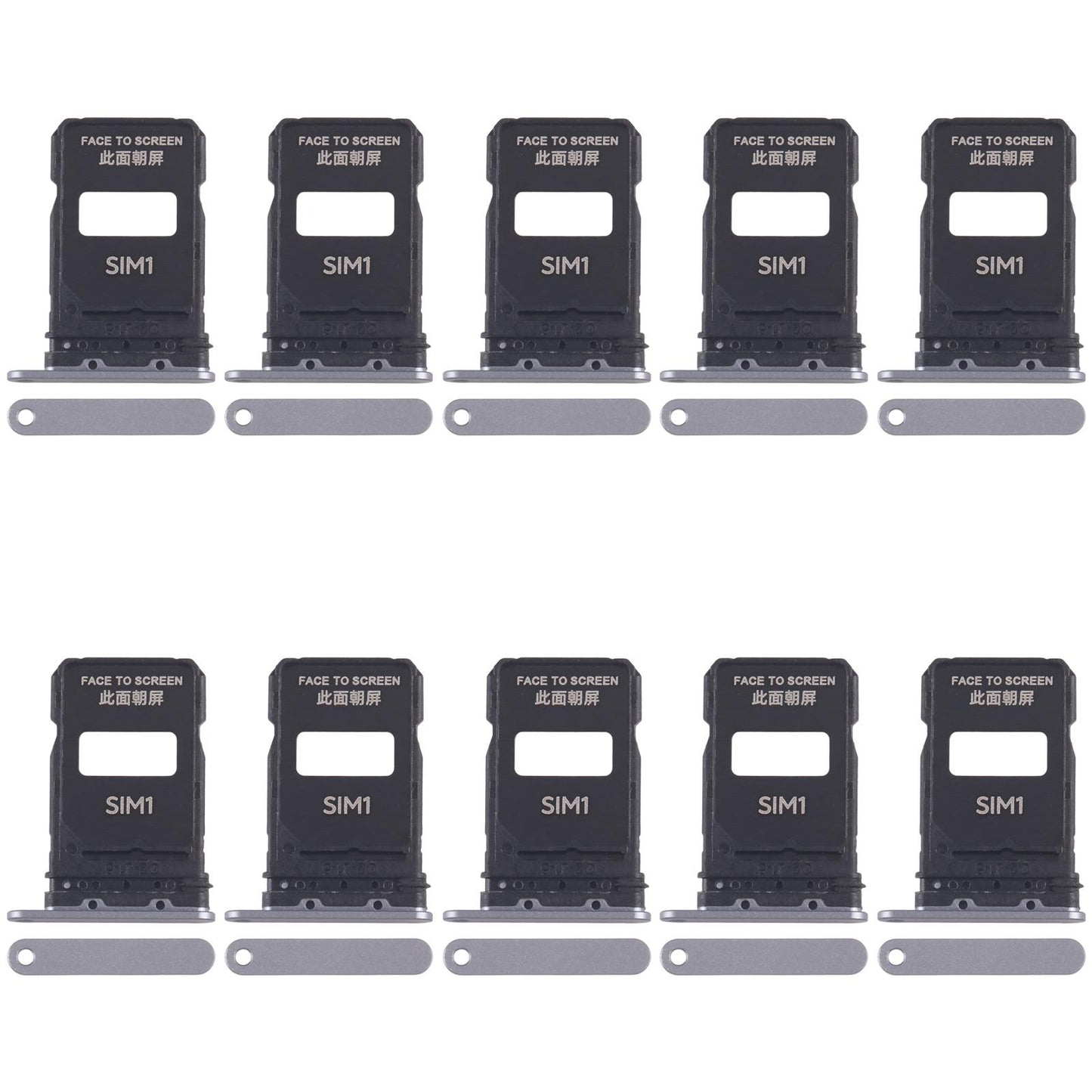 For Xiaomi 15 Pro 10pcs SIM Card Tray + SIM Card Tray (Silver)