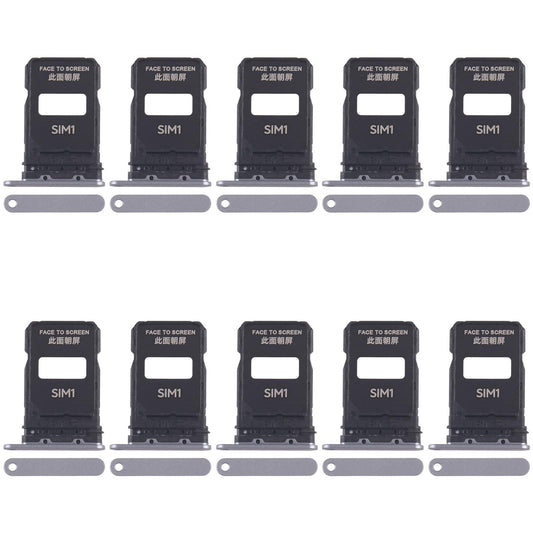 For Xiaomi 15 Pro 10pcs SIM Card Tray + SIM Card Tray (Silver)