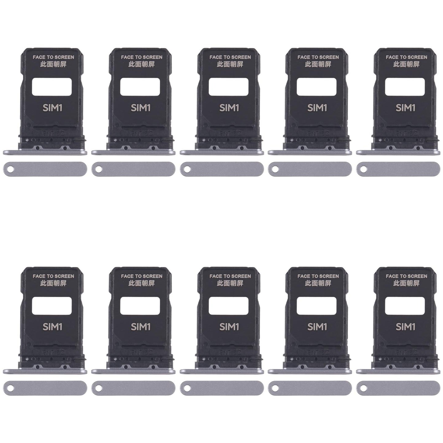 For Xiaomi 15 Pro 10pcs SIM Card Tray + SIM Card Tray (Silver)