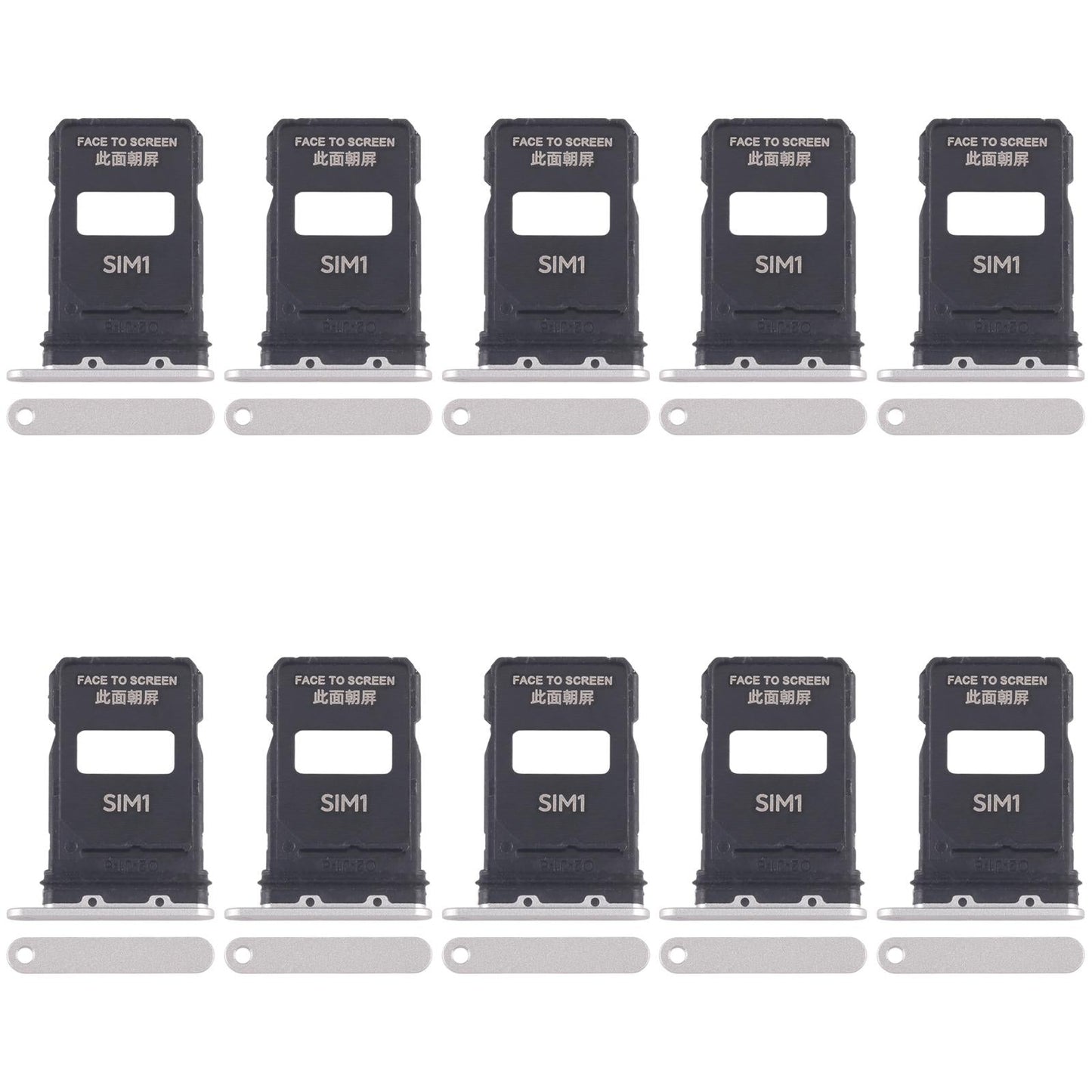 For Xiaomi 15 Pro 10pcs SIM Card Tray + SIM Card Tray (White)