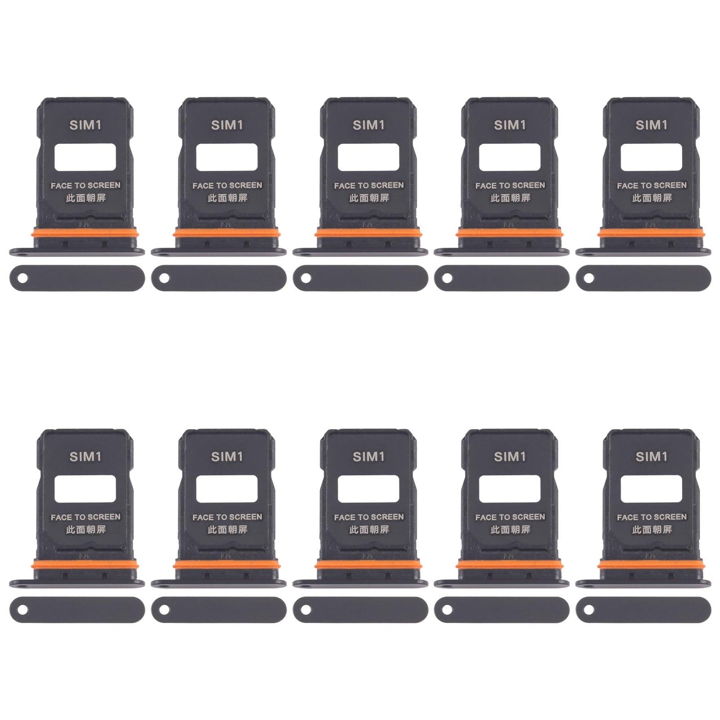 For Xiaomi 15 Ultra 10pcs SIM Card Tray + SIM Card Tray (Black)