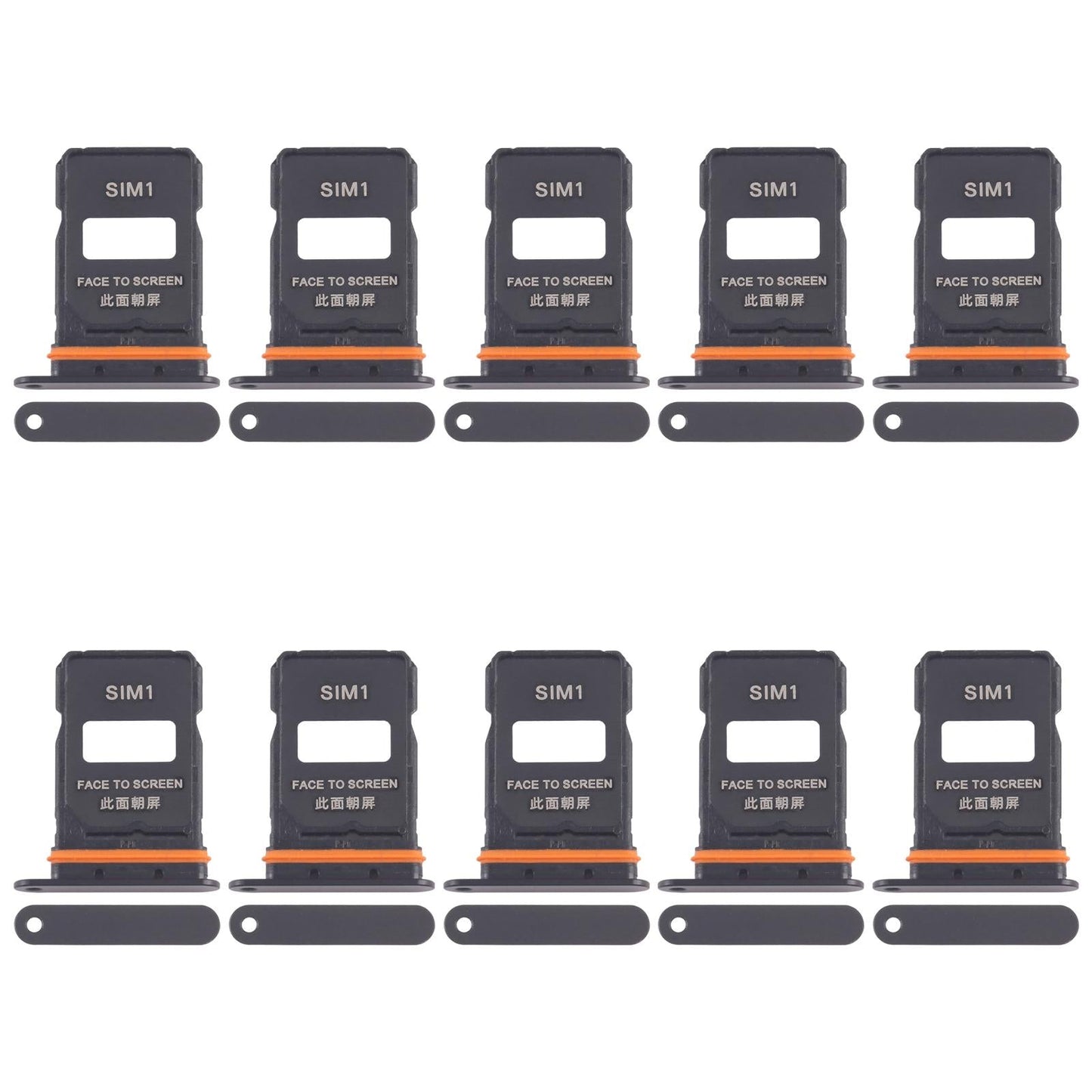 For Xiaomi 15 Ultra 10pcs SIM Card Tray + SIM Card Tray (Black)