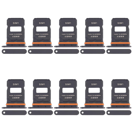 For Xiaomi 15 Ultra 10pcs SIM Card Tray + SIM Card Tray (Black)