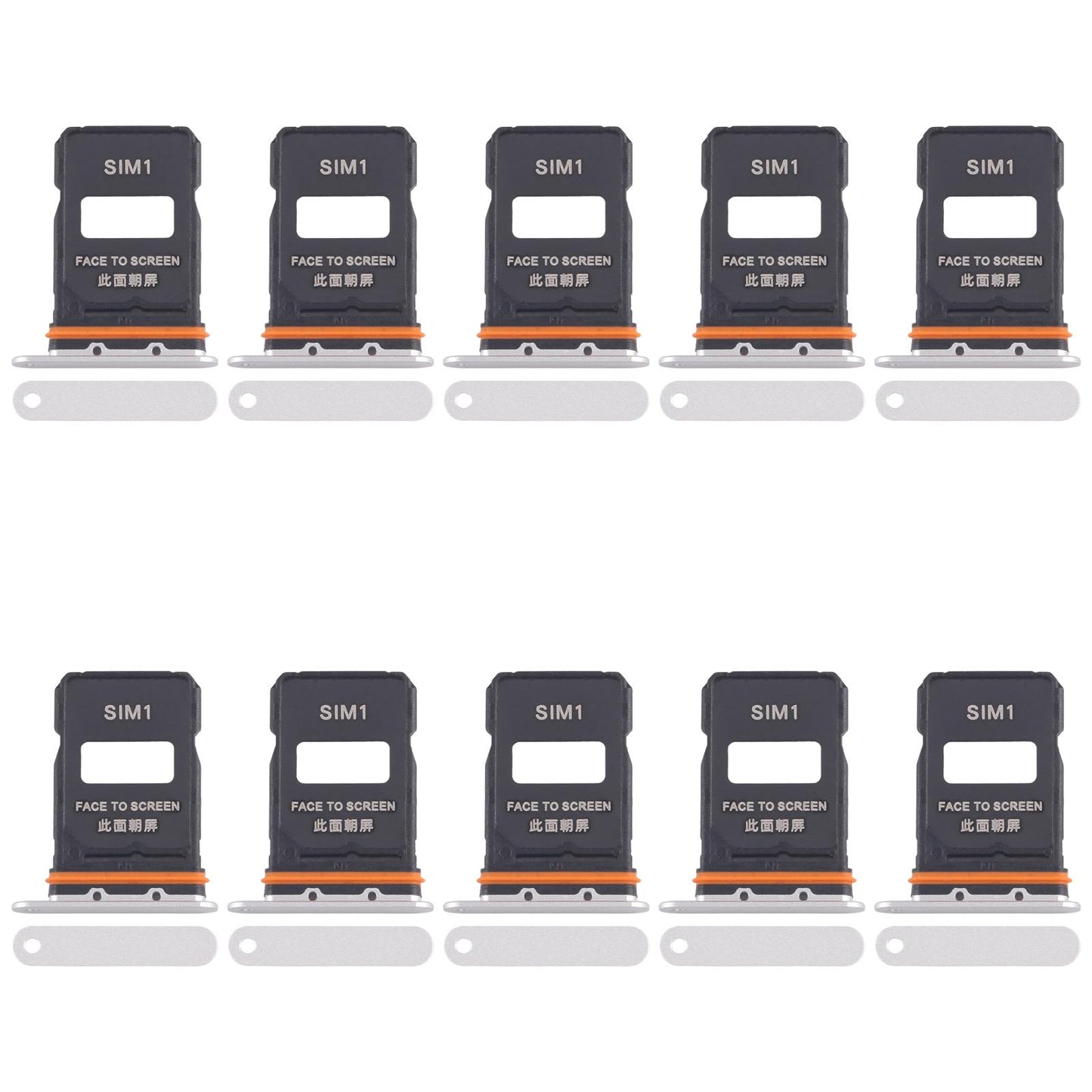 For Xiaomi 15 Ultra 10pcs SIM Card Tray + SIM Card Tray (White)