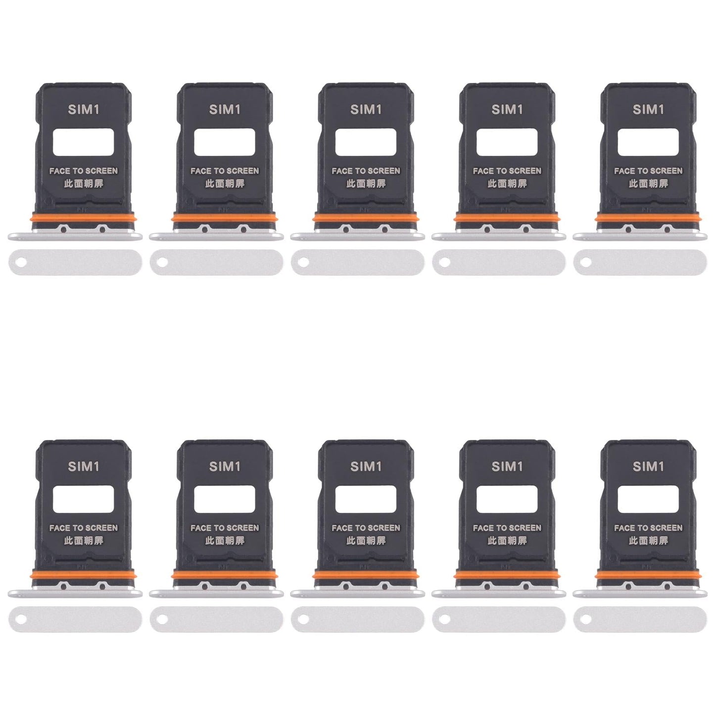 For Xiaomi 15 Ultra 10pcs SIM Card Tray + SIM Card Tray (White)
