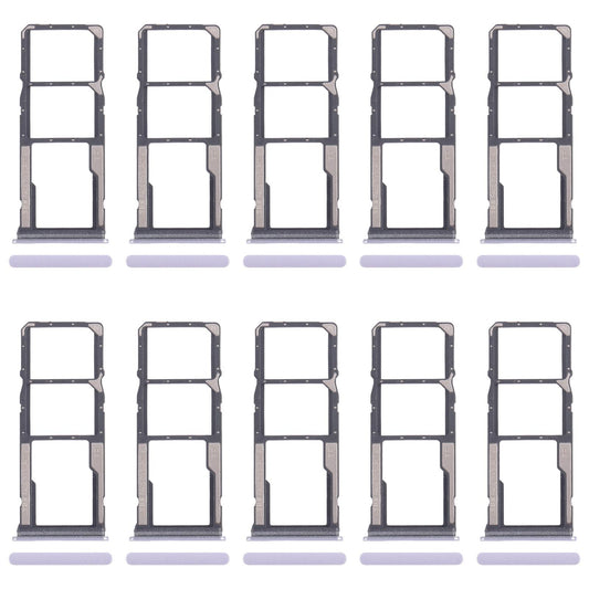 For Xiaomi Redmi A4 10pcs SIM Card Tray + SIM Card Tray + Micro SD Card Tray (Purple)