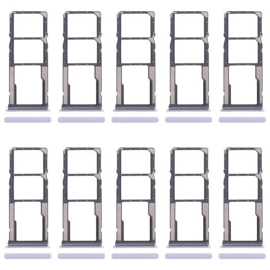 For Xiaomi Redmi A4 10pcs SIM Card Tray + SIM Card Tray + Micro SD Card Tray (Purple)